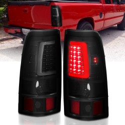 2003-2006 CHEVY SILVERADO C BAR LED BLACK SMOKE  TAILLIGHTS 1500/2500/GMC SIERRA