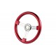 UNIVERSAL STEERING WHEELS 6 HOLE ABS RED WITH CHROME 3 SPOKE