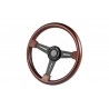 UNIVERSAL STEERING WHEELS 6 HOLE ABS BLACK 3 CHROME SPOKE
