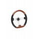 UNIVERSAL STEERING WHEEL D SHAPE 350MM WOOD ABS COVER 6 HOLE