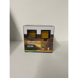 led work lights 2x2 pods 18 watts 6500k pair spot beam amber