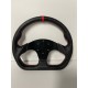 UNIVERSAL D SHAPE STYLE STEERING RED STRIPE  WHEEL BLACK CARBON WRAP NO HORN BOTTON 320MM