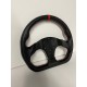 UNIVERSAL D SHAPE STYLE STEERING RED STRIPE  WHEEL BLACK CARBON WRAP NO HORN BOTTON 320MM