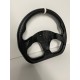 UNIVERSAL D SHAPE STEERING WHEELS 6 HOLE 320MM CARBONFIBER WRAP WITH WHITE STRIPE NO HORN BOTTON