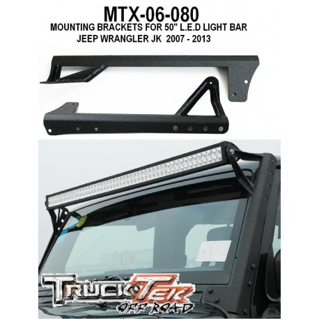 Mount Bracket 50" Light Bar 2007-14 Jeep JK Wrangler