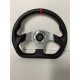 UNIVERSAL D SHAPE STEERING WHEELS 6 HOLE 320MM BLACK WRAP WITH RED  STRIPE WITH  HORN BOTTON