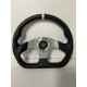 UNIVERSAL D SHAPE STEERING WHEELS 6 HOLE 320MM BLACK WRAP WITH WHITE  STRIPE WITH  HORN BOTTON