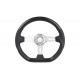 universal D shape steering wheel black with leather style 6 hole steering wheel chrome center