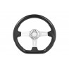 universal D shape steering wheel black with leather style 6 hole steering wheel chrome center
