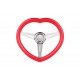 UNIVERSAL RED HEART STEERING WHEELS 6 HOLE WITH CHROME CENTER