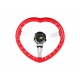 UNIVERSAL RED HEART STEERING WHEELS 6 HOLE WITH CHROME CENTER