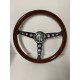 universal wood steering wheel with chrome center with holes 6 hole
