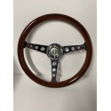 universal wood steering wheel with chrome center with holes 6 hole