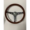 universal wood steering wheel with chrome center with holes 6 hole