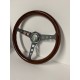universal wood steering wheel with chrome center with holes 6 hole