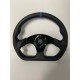 UNIVERSAL D SHAPE STEERING WHEEL 320MM BLACK WITH BLUE STRIPE WITH HORN BOTTON