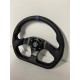 UNIVERSAL D SHAPE STEERING WHEEL 320MM BLACK WITH BLUE STRIPE WITH HORN BOTTON