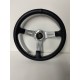 UNIVERSAL STEERING WHEELS 6 HOLE MID DEEP DISH SILVER SPOKE BLACK SW