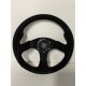 UNIVERSAL STEERING WHEELS BLACK SUEDE WITH RED STITCHING