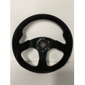 UNIVERSAL STEERING WHEELS BLACK SUEDE WITH RED STITCHING