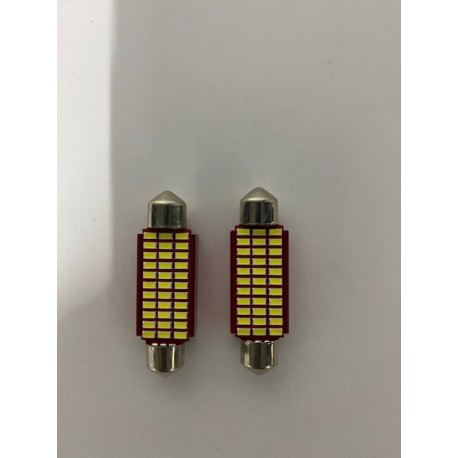 LED DOME LIGHTS 42MM 6500K CANBUS 24 SMDS INTERIOR LIGHTING PAIR