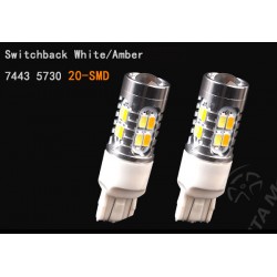 LED 7443/7440  SWITCHBACK WHITE AMBER  BULBS HIGH POWER PAIR 33 LEDS