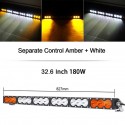 LED LIGHT BARS T6 MODEL 180 WATTS 32.5" AMBER WHITE 17100 LUMENS CREE CHIPS