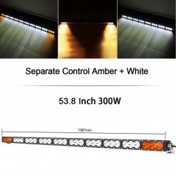 LED LIGHT BARS T6 MODEL 300 WATTS 54" AMBER WHITE 36400 LUMENS CREE CHIPS