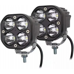 LED OCTAGON SHAPE 2X3 40 WATTS CLEAR SPOT DRIVING LIGHTS 1400 LUMENS EACH