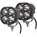 LED OCTAGON SHAPE 2X3 40 WATTS CLEAR SPOT DRIVING LIGHTS 1400 LUMENS EACH