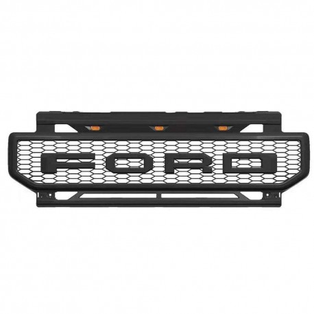 2020-2022 ford f250/350 super duty front grille replacment with drl lights amber