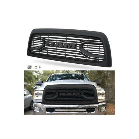 2010-2018 dodge ram 2500/3500/4500 big horn style grille with logo black
