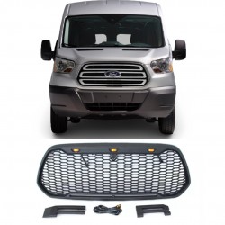 2014-2021 ford transit van raptor style grille with amber drl lights