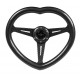 PURPLE HEART 320MM DEEP DISH CHROME 3 SPOKE STEERING WHEEL