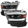 2019-2022 DODGE RAM HEADLIGHT 1500 MODEL PROJECTORS BLACK AMBER WITH LED DRL RUNNING LIGHTS SWITCHBACK WHITE AMBER