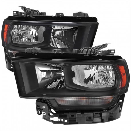 2019-2022 DODGE RAM HEADLIGHT BLACK AMBER DIAMOND HEADLIGHTS