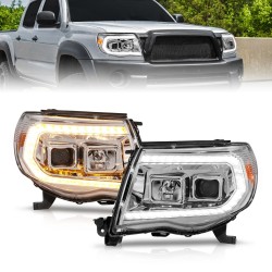 TOYOTA TACOMA 2005-2011 CHROME HEADLIGHTS PROJECTORS HALO SWITCHBACK WHITE AMBER